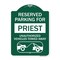 Signmission Reserved Parking for Priest Unauthorized Vehicles Towed Away With Tow Away Graphic, GW-1824-23078 A-DES-GW-1824-23078 - alternate 1